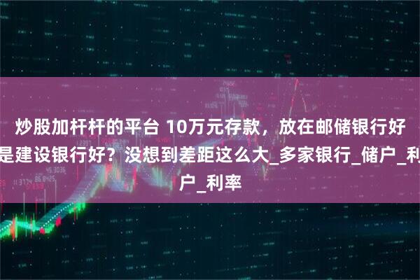 炒股加杆杆的平台 10万元存款，放在邮储银行好还是建设银行好？没想到差距这么大_多家银行_储户_利率